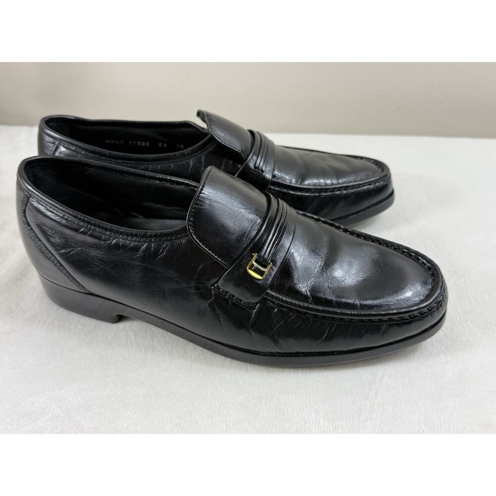 Florsheim Riva Loafers Men Size 8 Black Leather Bit Slip On Dadcore Old Money